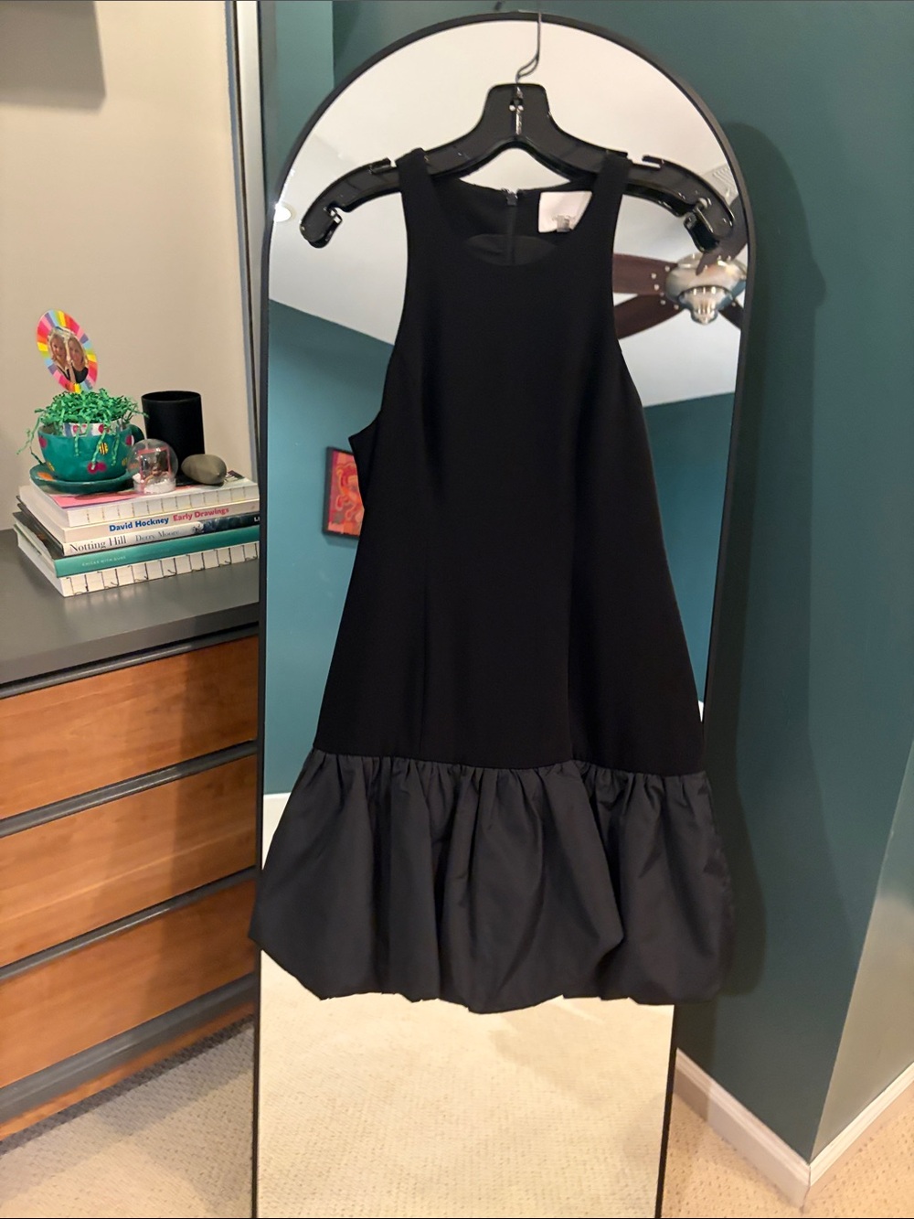 cinq à sept Black Sleeveless Dress with Ruffle Hem